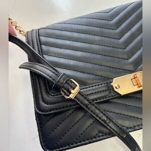 Black pleather crossbody purse - great condition , minor scuff on buckle
